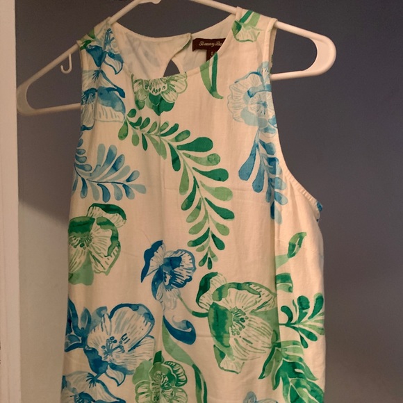 Tommy Bahama White Floral Linen Dress WITH POCKETS - Picture 2 of 7